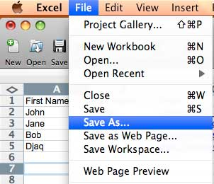Step 1 — File Save As on Mac