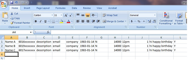 iSMS Import Contact result