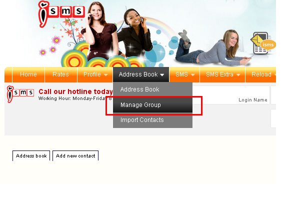 iSMS Address Book Manage Group