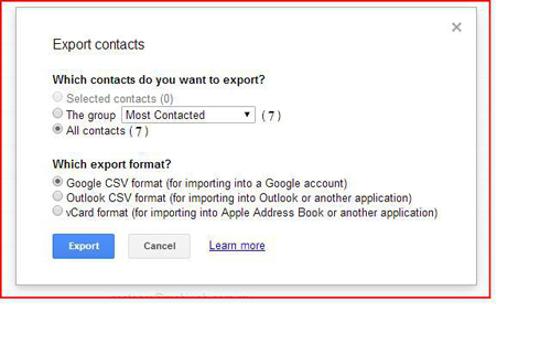 Export as Google CSV
